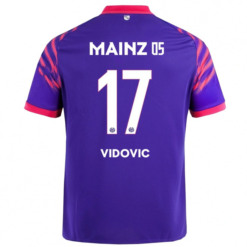 Danxen Dzieci Gabriel Vidovic #17 Granatowy Różowy Wyjazdowa Koszulka 2025/26 Koszulki Klubowe