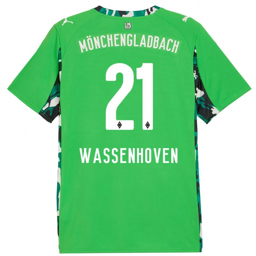 Danxen Dzieci Michelle Wassenhoven #21 Zielony Czarny Wyjazdowa Koszulka 2025/26 Koszulki Klubowe