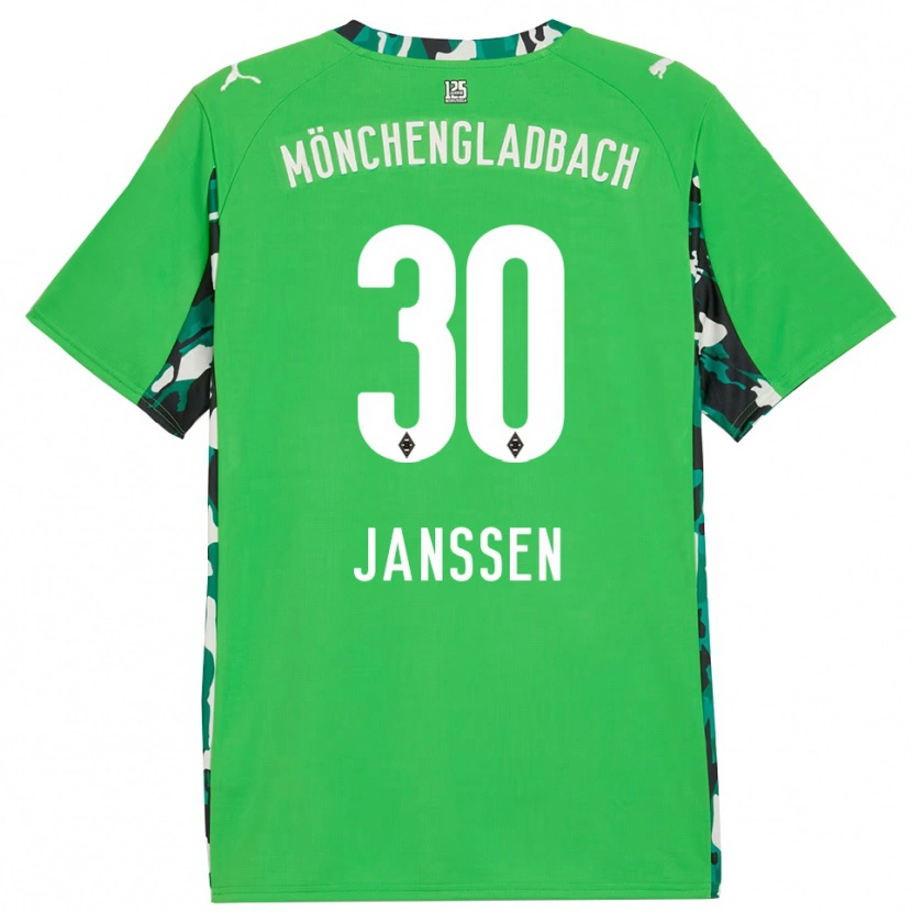 Danxen Dzieci Annalena Janssen #30 Zielony Czarny Wyjazdowa Koszulka 2025/26 Koszulki Klubowe