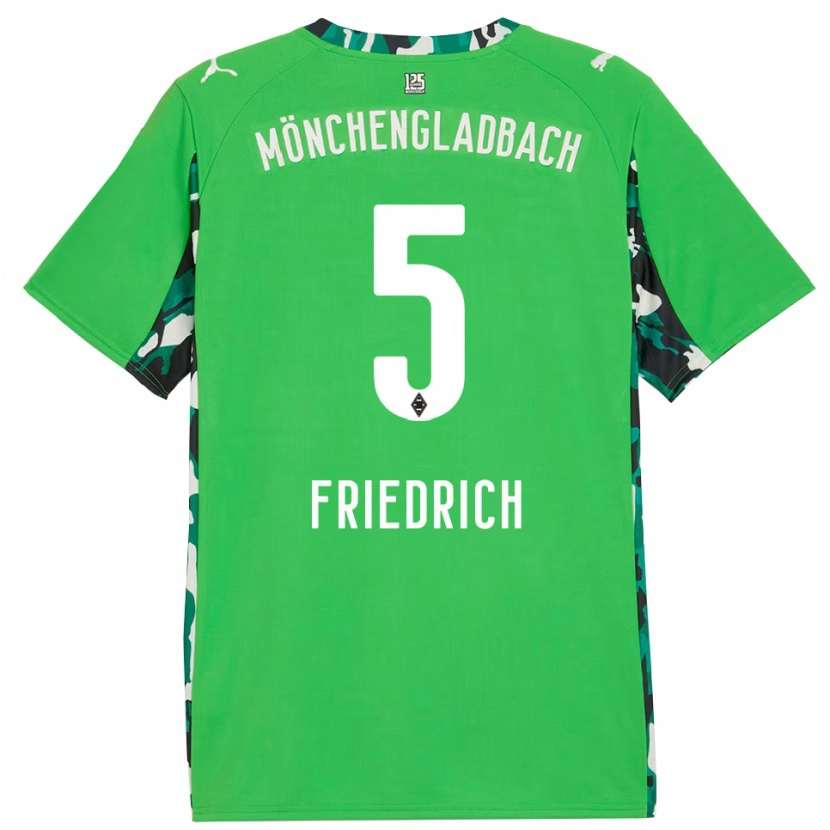 Danxen Dzieci Marvin Friedrich #5 Zielony Czarny Wyjazdowa Koszulka 2025/26 Koszulki Klubowe