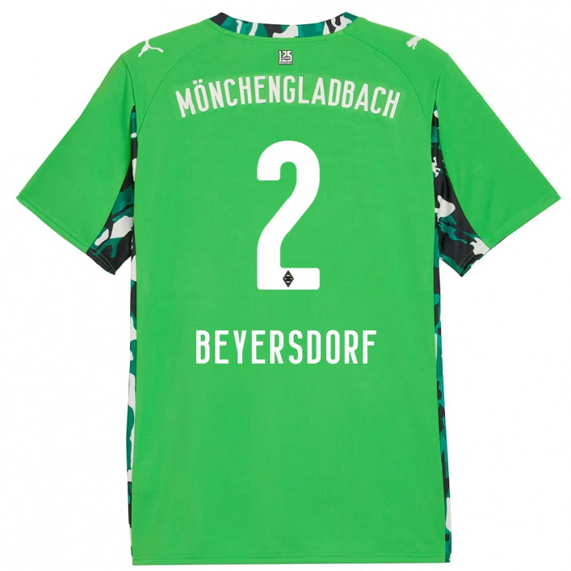 Danxen Dzieci Chris Beyersdorf #2 Zielony Czarny Wyjazdowa Koszulka 2025/26 Koszulki Klubowe