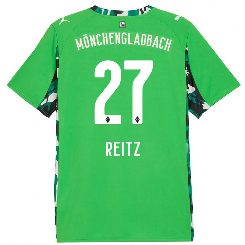 Danxen Dzieci Rocco Reitz #27 Zielony Czarny Wyjazdowa Koszulka 2025/26 Koszulki Klubowe