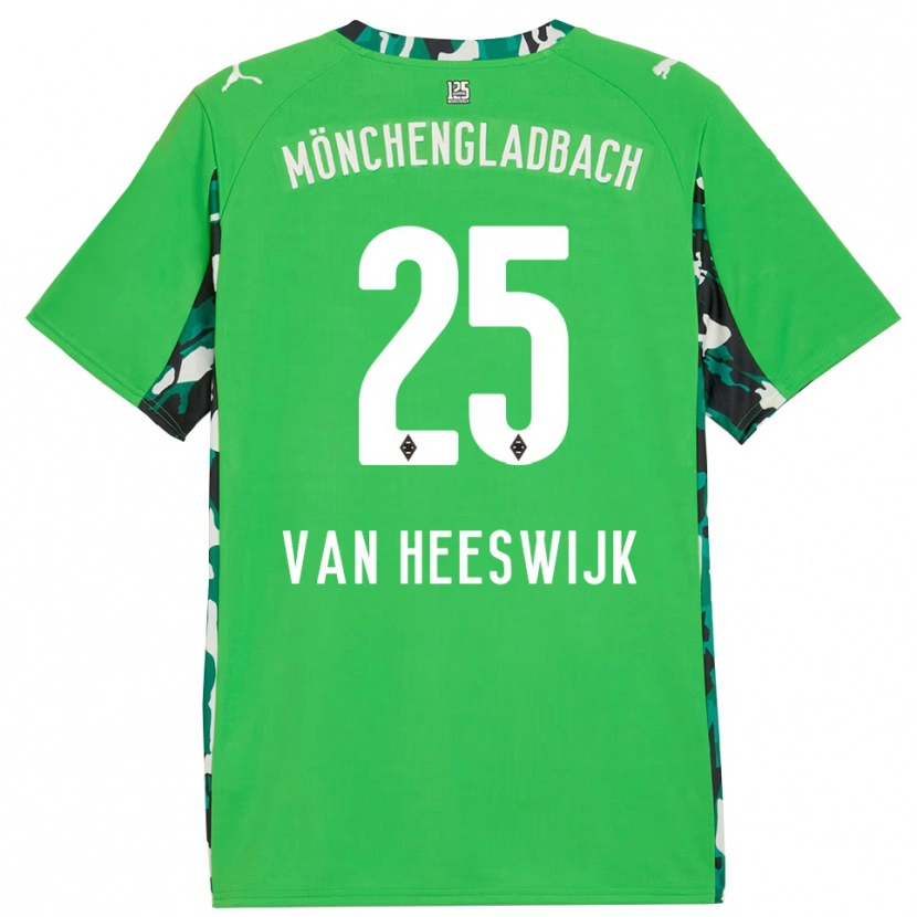 Danxen Dzieci Amber Van Heeswijk #25 Zielony Czarny Wyjazdowa Koszulka 2025/26 Koszulki Klubowe