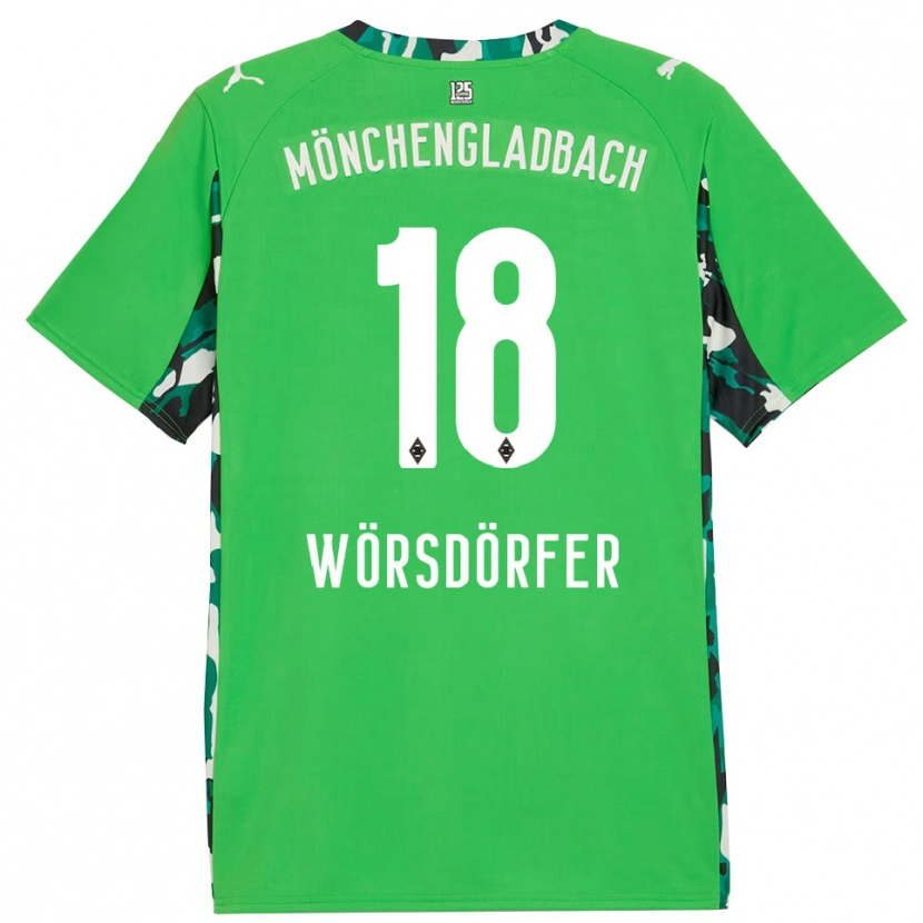 Danxen Dzieci Len Wörsdörfer #18 Zielony Czarny Wyjazdowa Koszulka 2025/26 Koszulki Klubowe