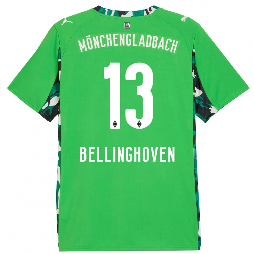 Danxen Dzieci Christina Bellinghoven #13 Zielony Czarny Wyjazdowa Koszulka 2025/26 Koszulki Klubowe
