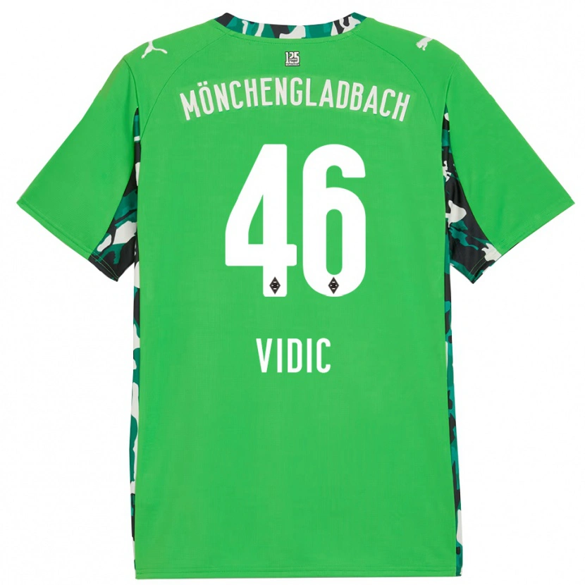 Danxen Dzieci Nico Vidic #46 Zielony Czarny Wyjazdowa Koszulka 2025/26 Koszulki Klubowe