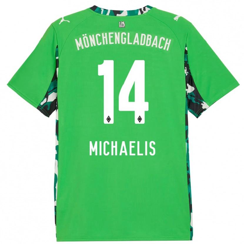Danxen Dzieci Yannick Michaelis #14 Zielony Czarny Wyjazdowa Koszulka 2025/26 Koszulki Klubowe