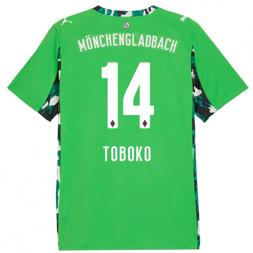 Danxen Dzieci Rubén Toboko #14 Zielony Czarny Wyjazdowa Koszulka 2025/26 Koszulki Klubowe