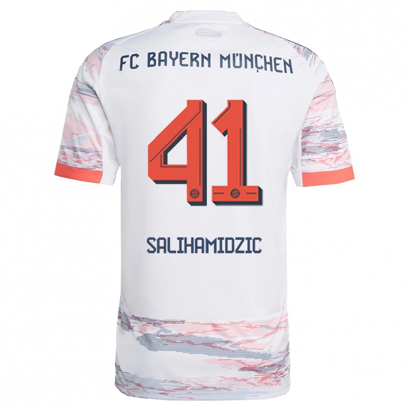 Danxen Dzieci Nick Salihamidzic #41 Biały Szary Wyjazdowa Koszulka 2025/26 Koszulki Klubowe