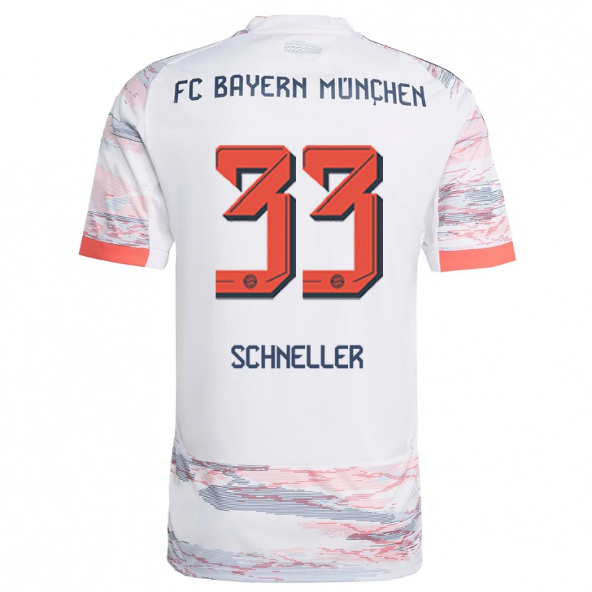 Danxen Dzieci Lukas Schneller #33 Biały Szary Wyjazdowa Koszulka 2025/26 Koszulki Klubowe