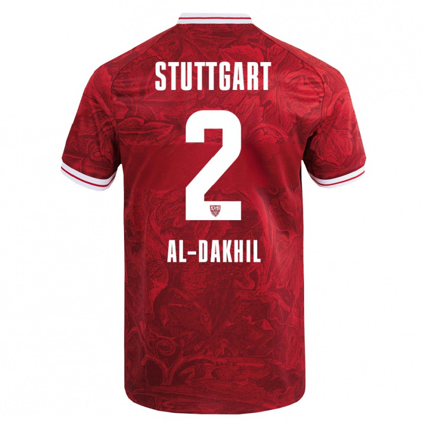 Danxen Dzieci Ameen Al-Dakhil #2 Czerwony Czarny Wyjazdowa Koszulka 2025/26 Koszulki Klubowe