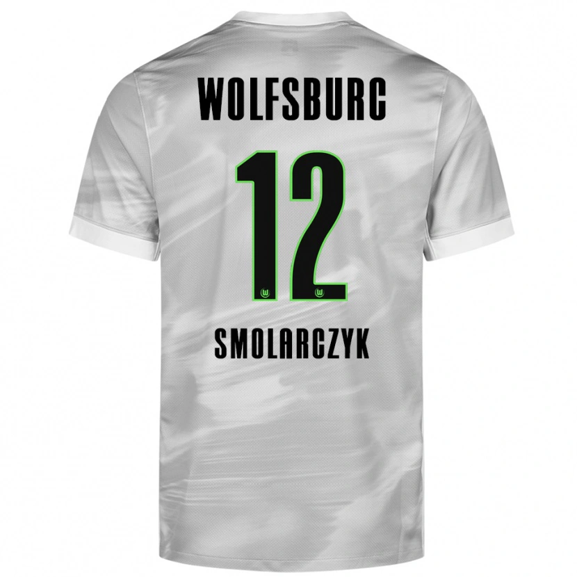 Danxen Dzieci Nelly Smolarczyk #12 Szary Biały Wyjazdowa Koszulka 2025/26 Koszulki Klubowe