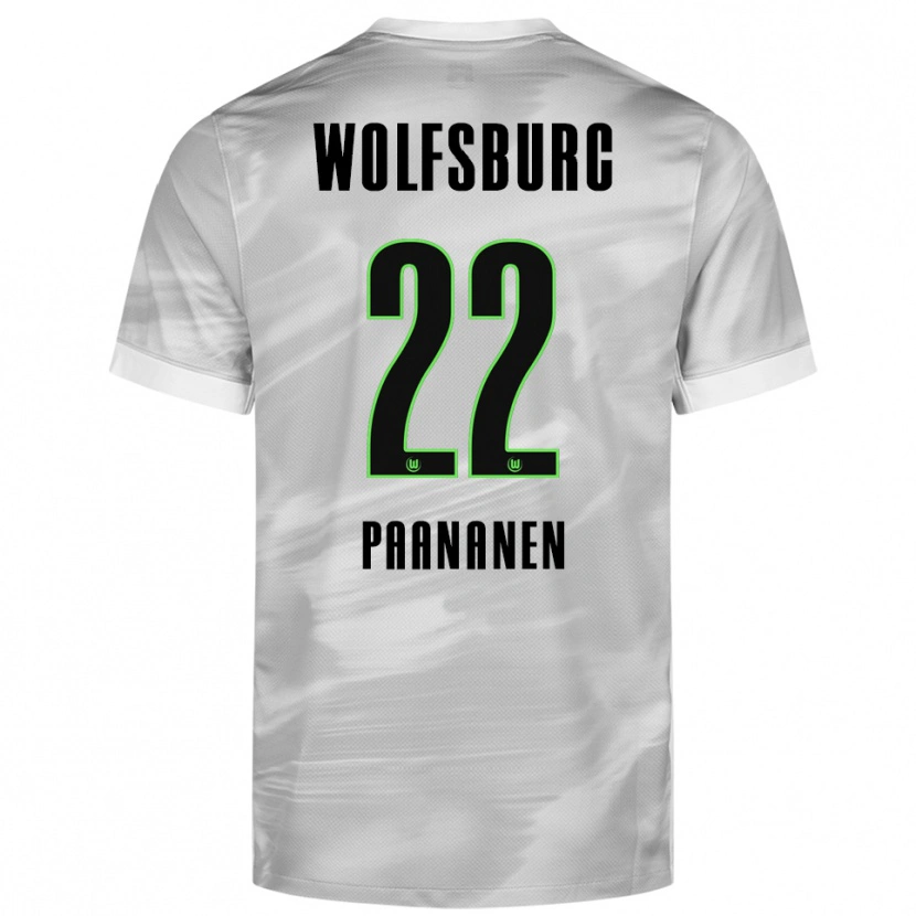 Danxen Dzieci Otto Paananen #22 Szary Biały Wyjazdowa Koszulka 2025/26 Koszulki Klubowe