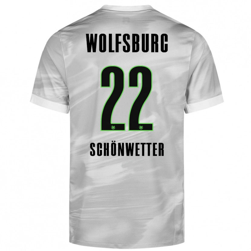 Danxen Dzieci Christina Schönwetter #22 Szary Biały Wyjazdowa Koszulka 2025/26 Koszulki Klubowe