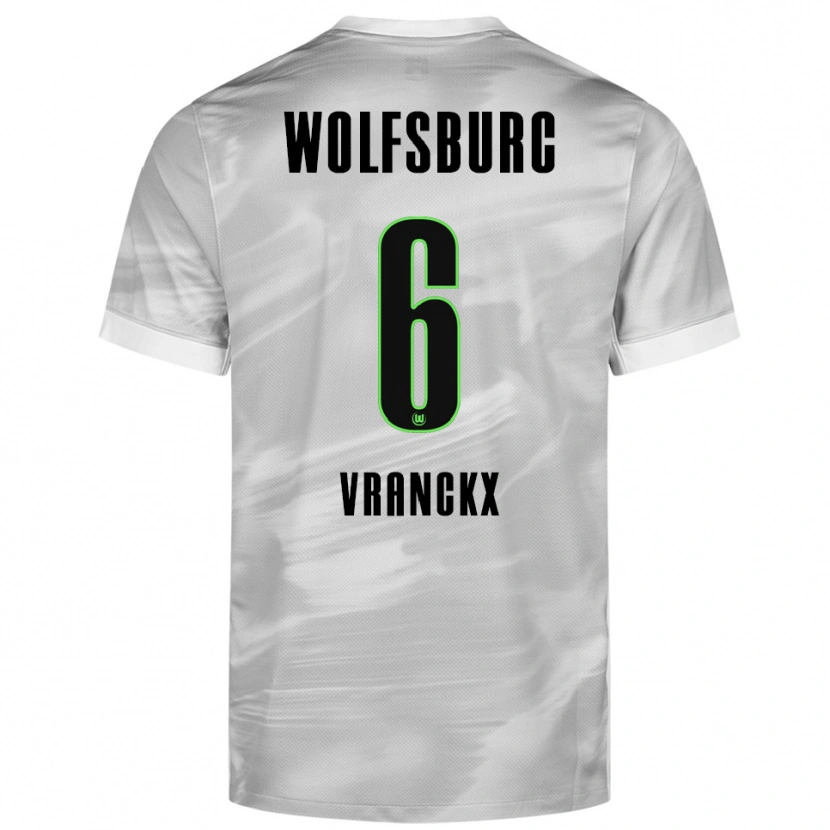 Danxen Dzieci Aster Vranckx #6 Szary Biały Wyjazdowa Koszulka 2025/26 Koszulki Klubowe