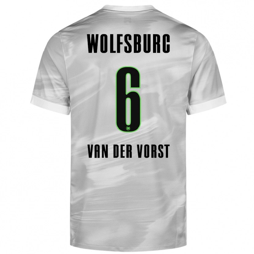 Danxen Dzieci Fynn Van Der Vorst #6 Szary Biały Wyjazdowa Koszulka 2025/26 Koszulki Klubowe