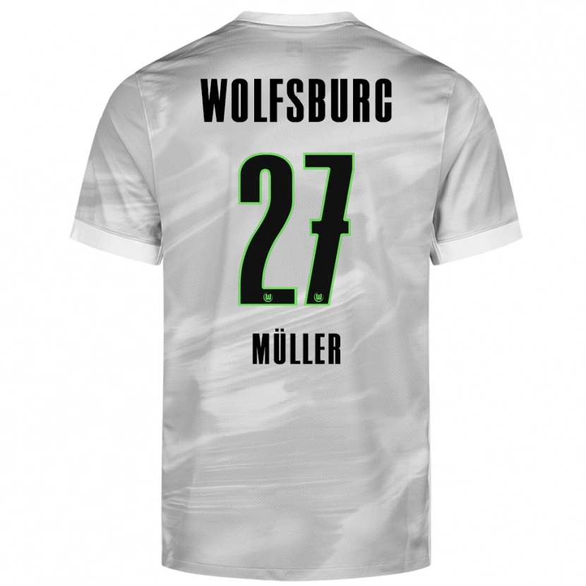Danxen Dzieci Fabio Müller #27 Szary Biały Wyjazdowa Koszulka 2025/26 Koszulki Klubowe