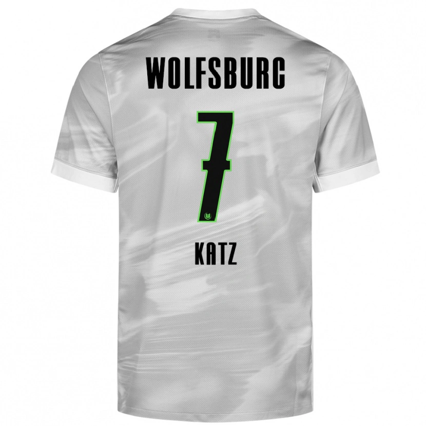 Danxen Dzieci Bruno Katz #7 Szary Biały Wyjazdowa Koszulka 2025/26 Koszulki Klubowe
