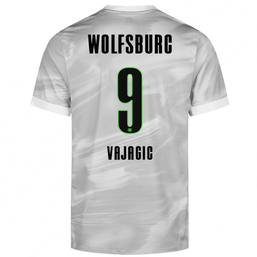 Danxen Dzieci David Vajagic #9 Szary Biały Wyjazdowa Koszulka 2025/26 Koszulki Klubowe