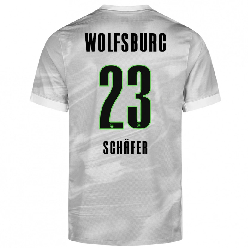 Danxen Dzieci Elia Schäfer #23 Szary Biały Wyjazdowa Koszulka 2025/26 Koszulki Klubowe