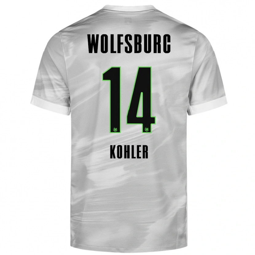 Danxen Dzieci Leonard Köhler #14 Szary Biały Wyjazdowa Koszulka 2025/26 Koszulki Klubowe