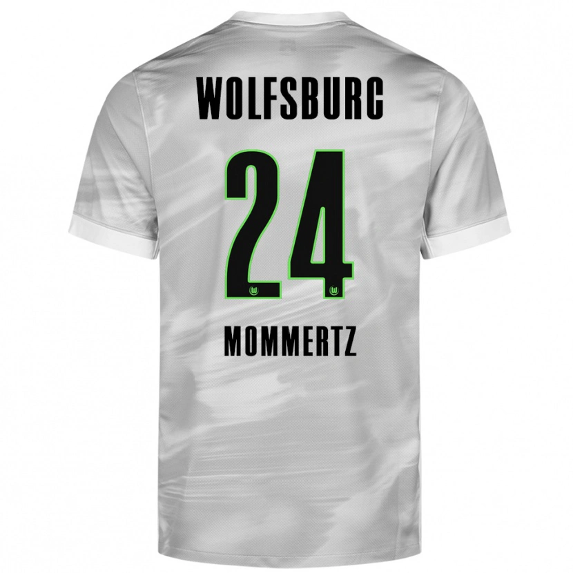 Danxen Dzieci Benjamin Mommertz #24 Szary Biały Wyjazdowa Koszulka 2025/26 Koszulki Klubowe