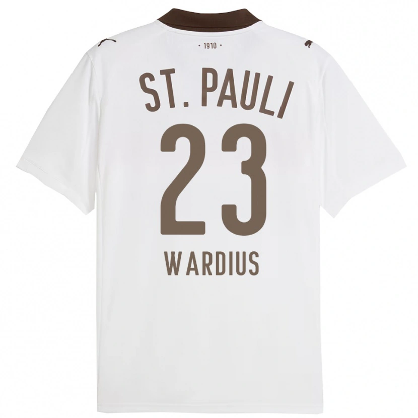 Danxen Dzieci Jack Wardius #23 Biały Czerwony Wyjazdowa Koszulka 2025/26 Koszulki Klubowe