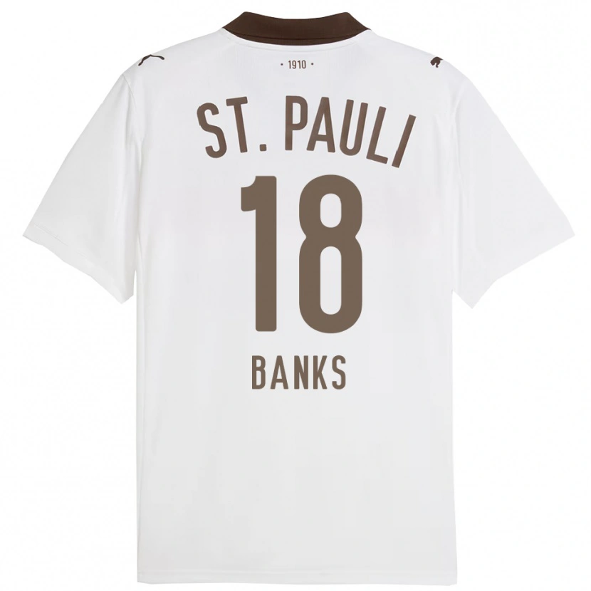 Danxen Dzieci Scott Banks #18 Biały Czerwony Wyjazdowa Koszulka 2025/26 Koszulki Klubowe