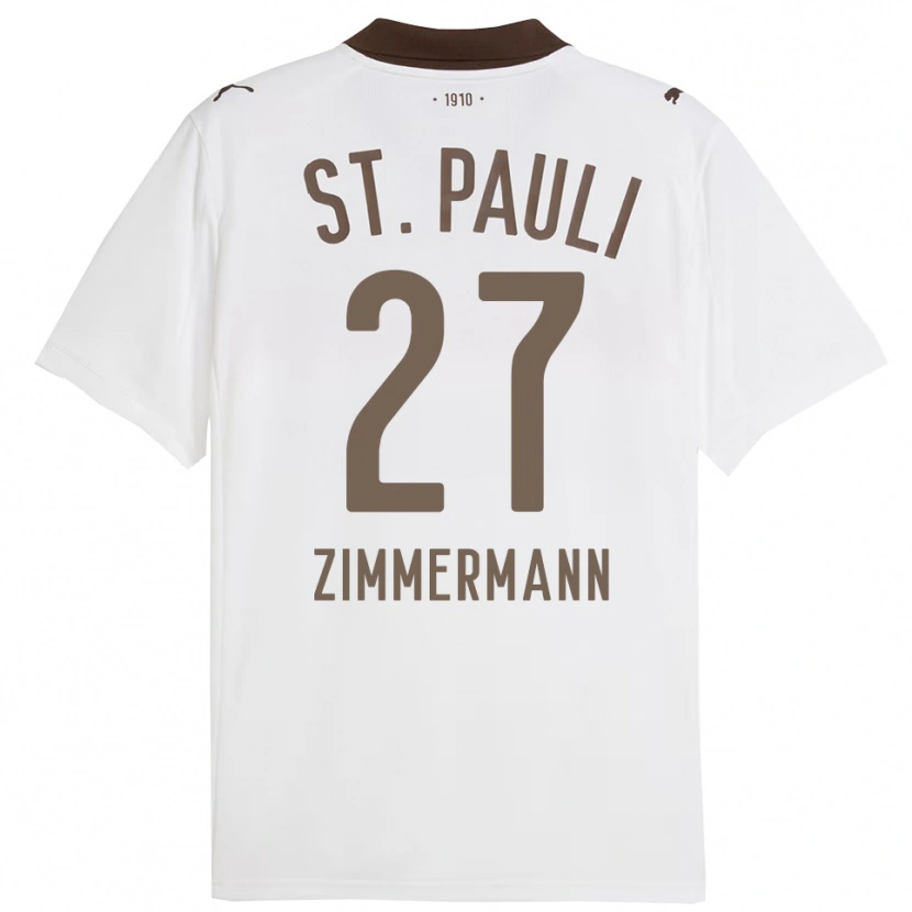 Danxen Dzieci Tara Zimmermann #27 Biały Czerwony Wyjazdowa Koszulka 2025/26 Koszulki Klubowe