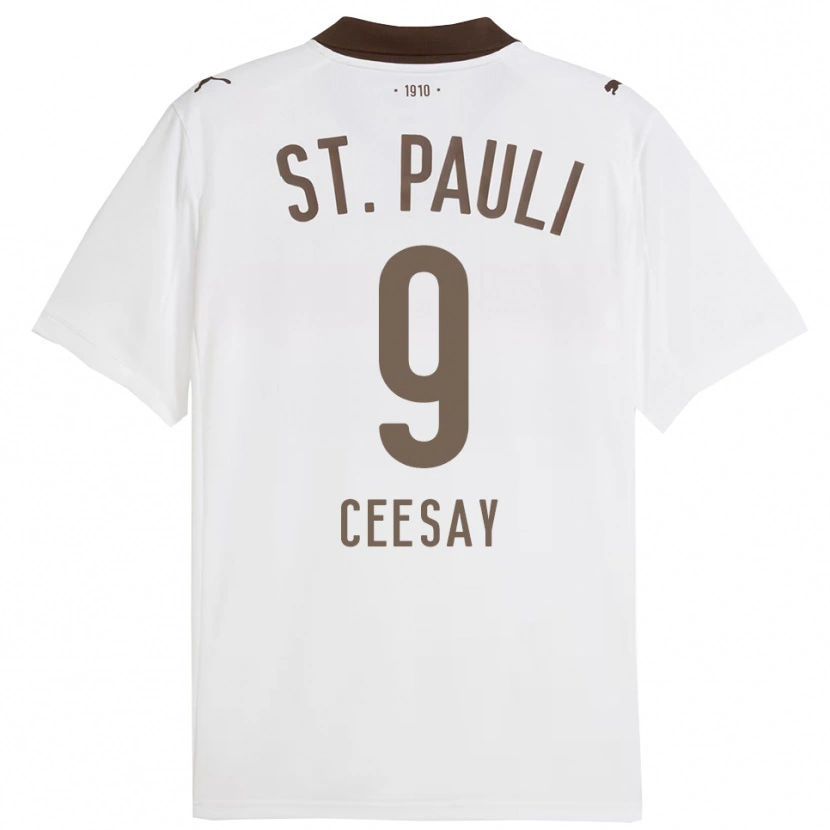 Danxen Dzieci Abdoulie Ceesay #9 Biały Czerwony Wyjazdowa Koszulka 2025/26 Koszulki Klubowe