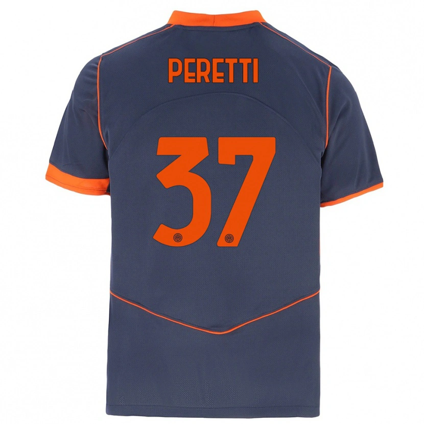 Danxen Dzieci Lorenzo Peretti #37 Szary Pomarańczowy Trzeci Komplet Koszulka 2025/26 Koszulki Klubowe