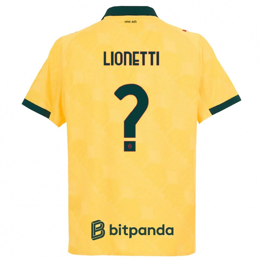Danxen Dzieci Francesco Lionetti #0 Żółty Czarny Trzeci Komplet Koszulka 2025/26 Koszulki Klubowe