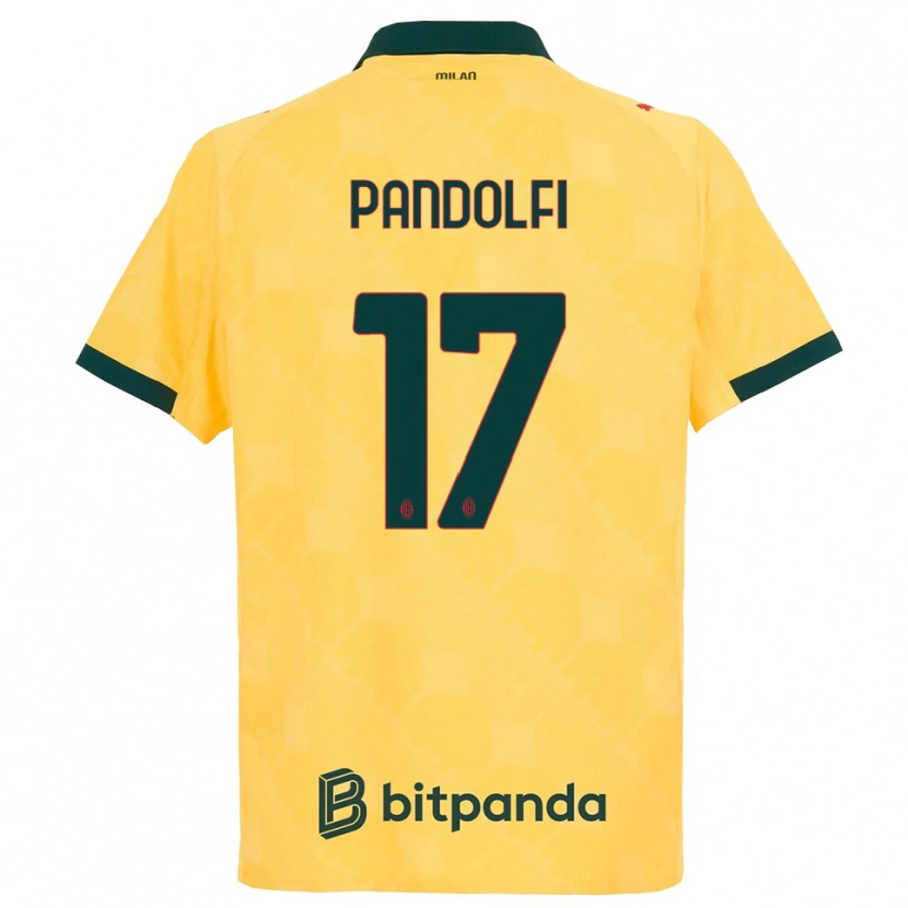 Danxen Dzieci Fabio Pandolfi #17 Żółty Czarny Trzeci Komplet Koszulka 2025/26 Koszulki Klubowe