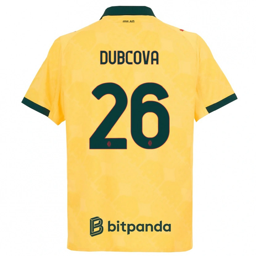 Danxen Dzieci Michaela Dubcova #26 Żółty Czarny Trzeci Komplet Koszulka 2025/26 Koszulki Klubowe