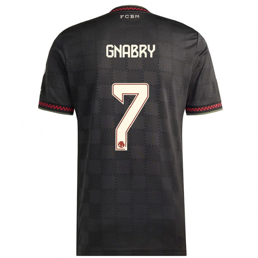 Danxen Dzieci Serge Gnabry #7 Czarny Biały Trzeci Komplet Koszulka 2025/26 Koszulki Klubowe