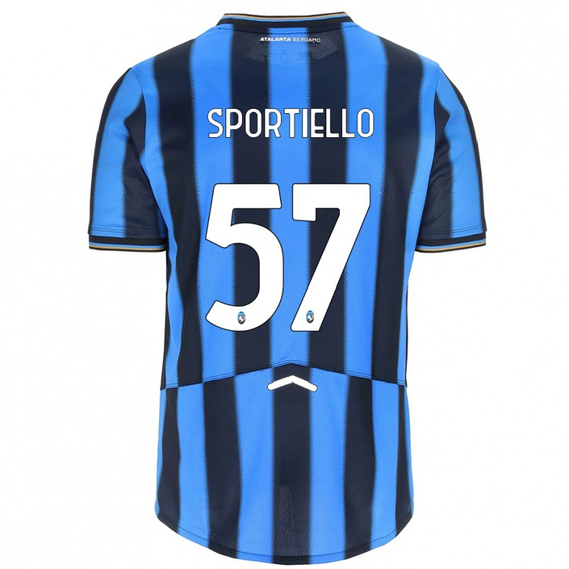 Danxen Męski Marco Sportiello #57 Błękitny Czarny Domowa Koszulka 2025/26 Koszulki Klubowe