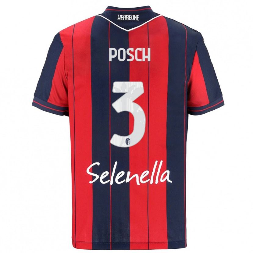 Danxen Męski Stefan Posch #3 Czerwony Granatowy Domowa Koszulka 2025/26 Koszulki Klubowe