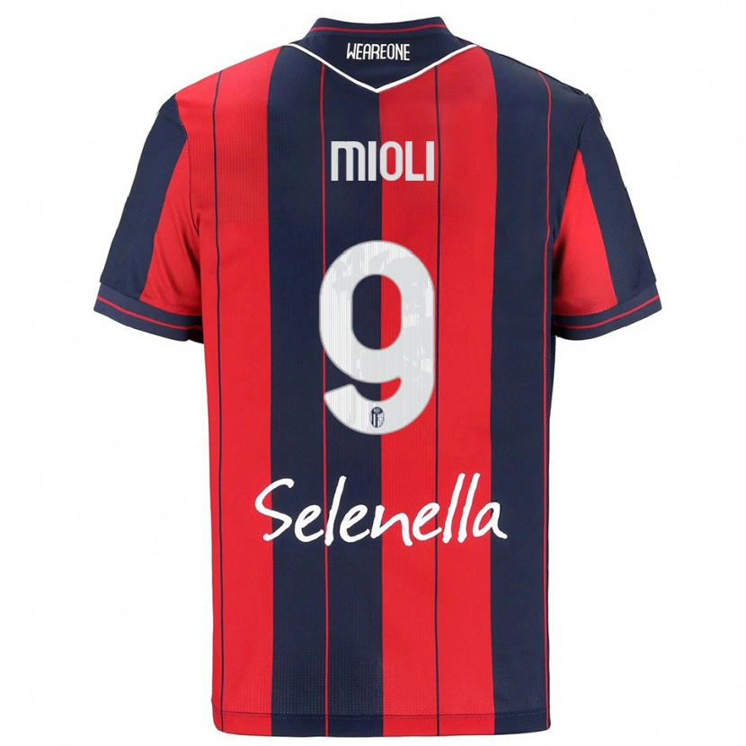 Danxen Męski Mattia Mioli #9 Czerwony Granatowy Domowa Koszulka 2025/26 Koszulki Klubowe