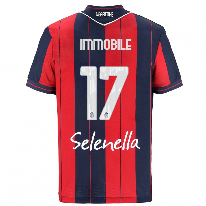 Danxen Męski Ciro Immobile #17 Czerwony Granatowy Domowa Koszulka 2025/26 Koszulki Klubowe