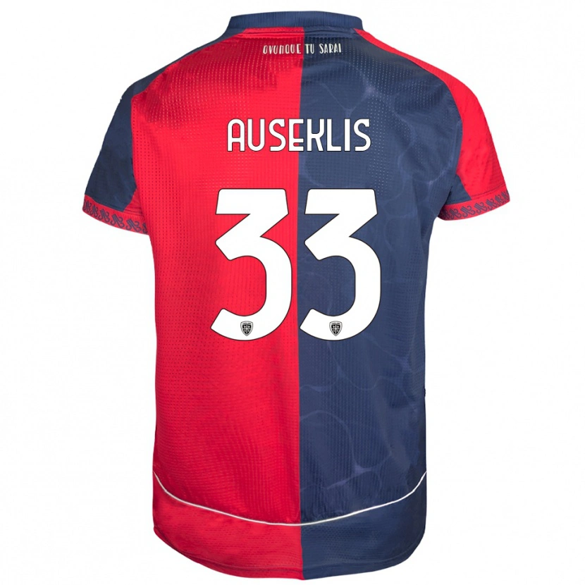Danxen Męski Henrijs Auseklis #33 Czerwony Granatowy Domowa Koszulka 2025/26 Koszulki Klubowe