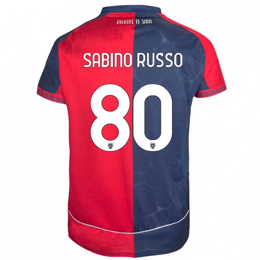 Danxen Męski Alessandro Sabino Russo #80 Czerwony Granatowy Domowa Koszulka 2025/26 Koszulki Klubowe
