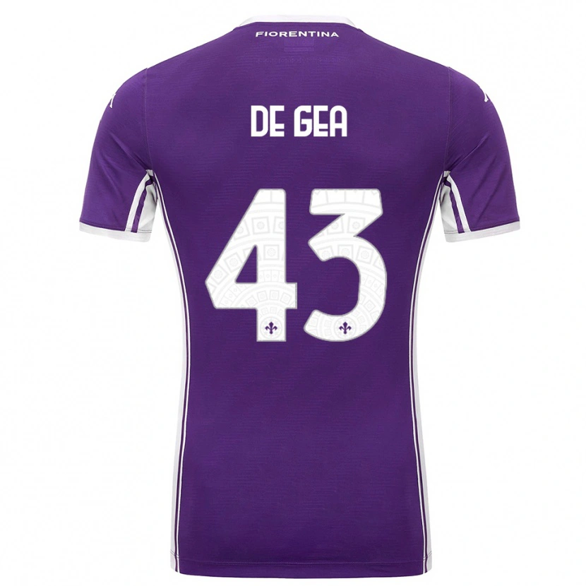 Danxen Męski David De Gea #43 Fioletowy Biały Domowa Koszulka 2025/26 Koszulki Klubowe