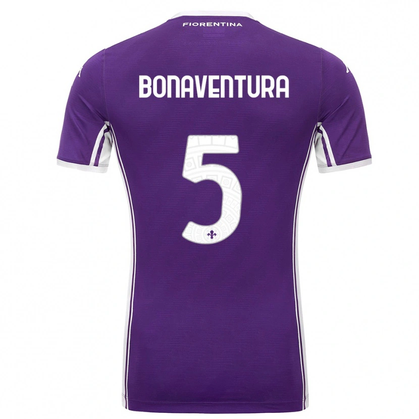Danxen Męski Giacomo Bonaventura #5 Fioletowy Biały Domowa Koszulka 2025/26 Koszulki Klubowe
