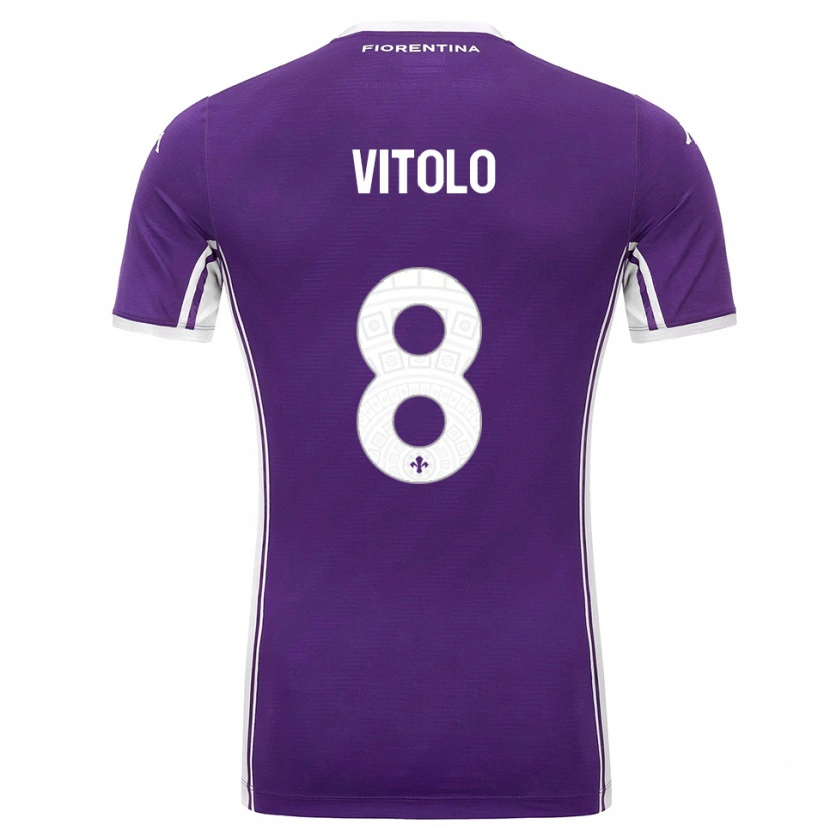 Danxen Męski Federico Vitolo #8 Fioletowy Biały Domowa Koszulka 2025/26 Koszulki Klubowe