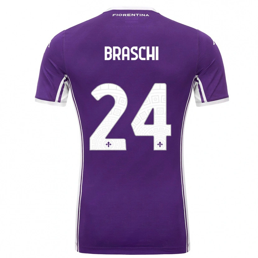 Danxen Męski Riccardo Braschi #24 Fioletowy Biały Domowa Koszulka 2025/26 Koszulki Klubowe