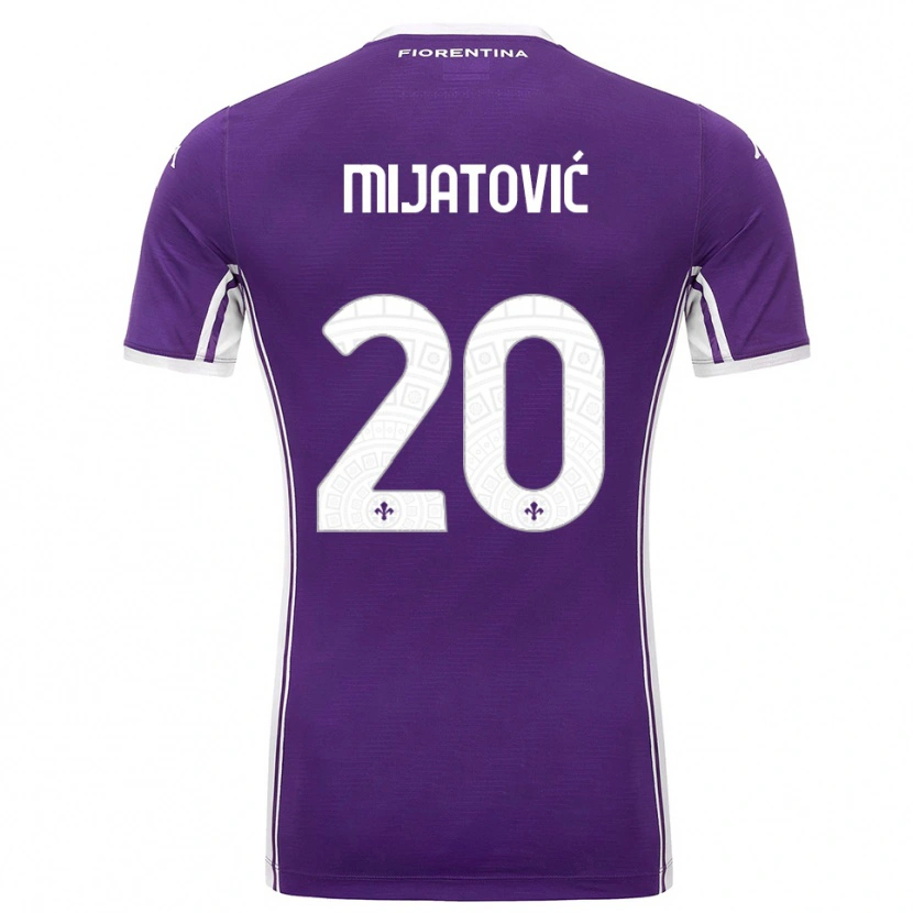 Danxen Męski Milica Mijatović #20 Fioletowy Biały Domowa Koszulka 2025/26 Koszulki Klubowe