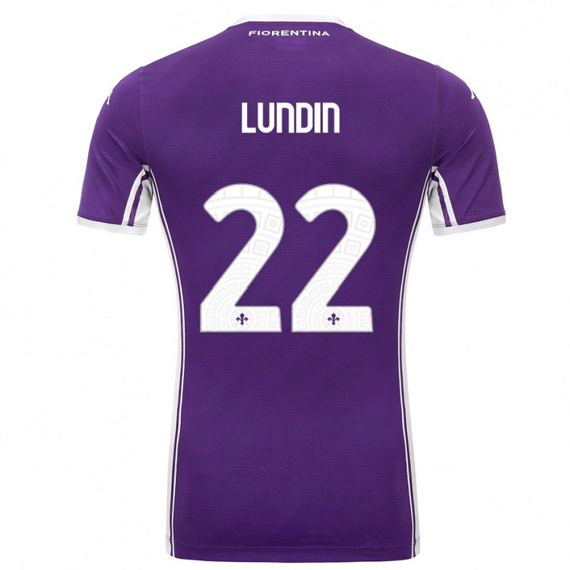 Danxen Męski Karin Lundin #22 Fioletowy Biały Domowa Koszulka 2025/26 Koszulki Klubowe