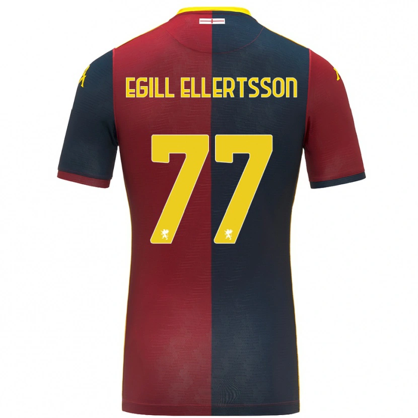 Danxen Męski Mikael Egill Ellertsson #77 Czerwony Królewski Niebieski Domowa Koszulka 2025/26 Koszulki Klubowe