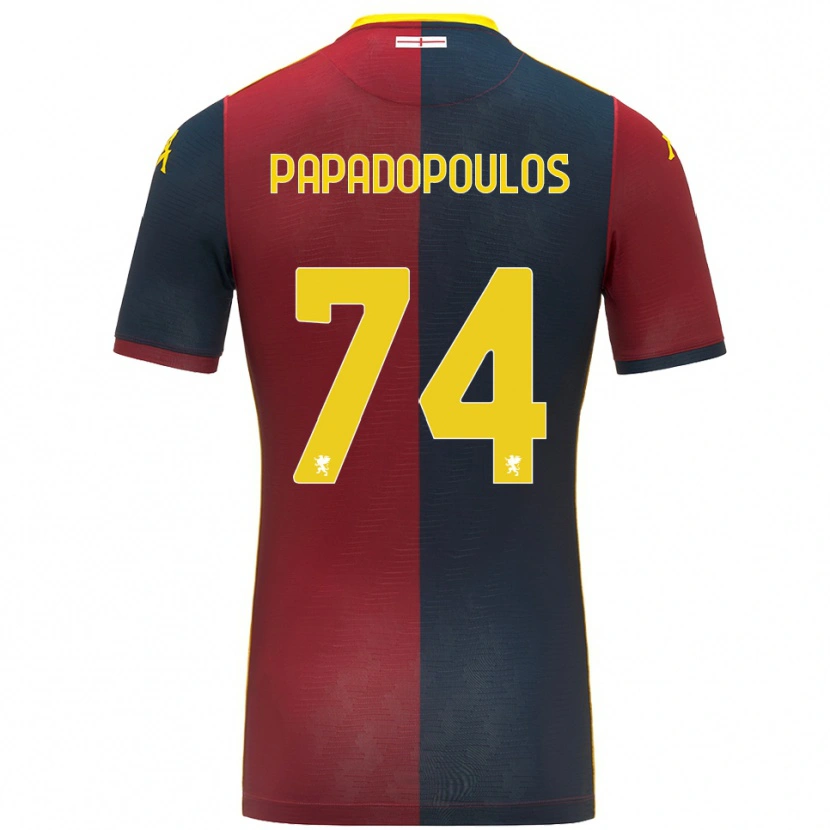 Danxen Męski Christos Papadopoulos #74 Czerwony Królewski Niebieski Domowa Koszulka 2025/26 Koszulki Klubowe