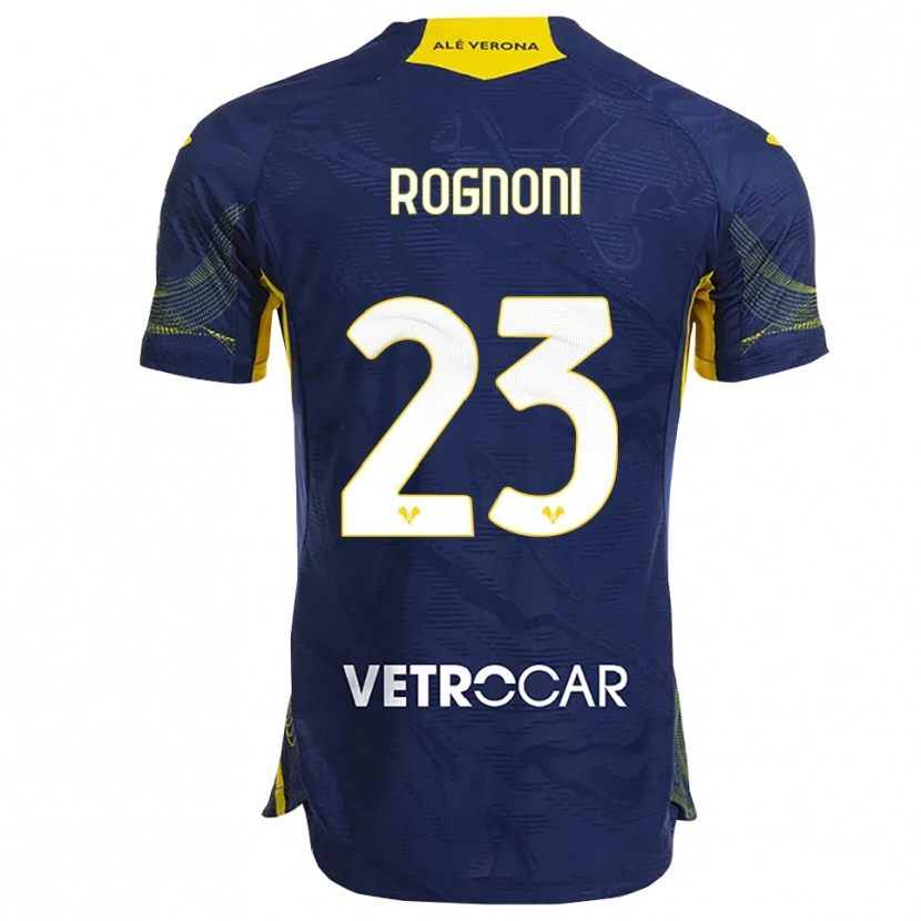 Danxen Męski Alessia Rognoni #23 Granatowy Żółty Domowa Koszulka 2025/26 Koszulki Klubowe